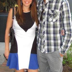 AQUA geometric mini dress